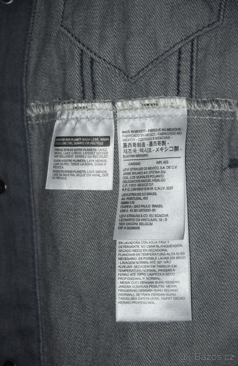 LEVIS jeans. bunda / džíska,vel. "M", 100% bavlna, NOVÁ - 10