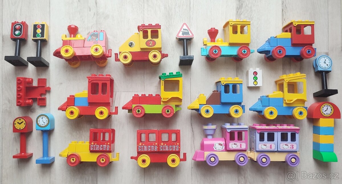 DUPLO vláčky pro začátečníky, koleje,loko,vagony, doplňky - 10