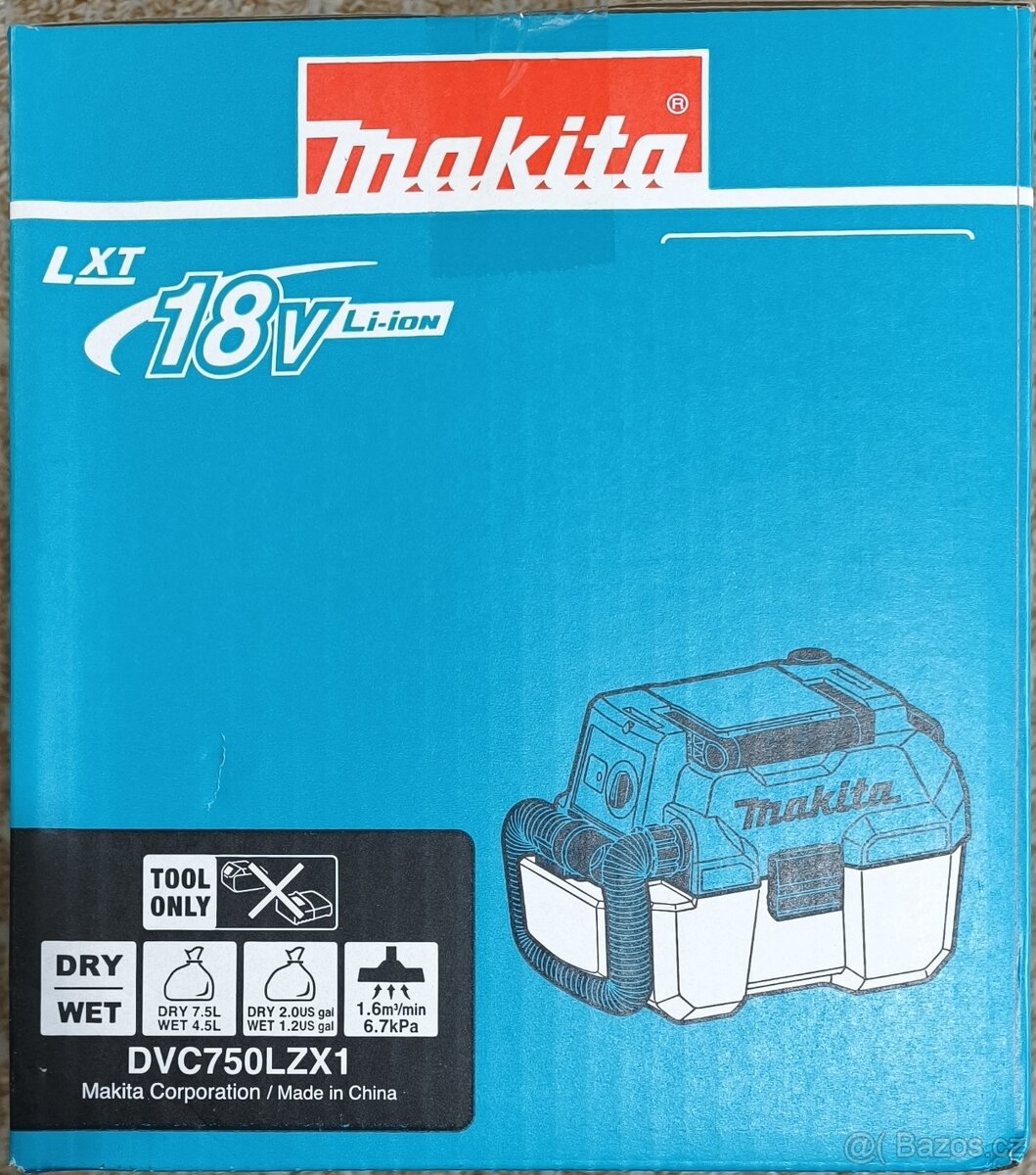 Aku vysavač Makita DVC750LZX1, bez nabíječky a Bat - 10