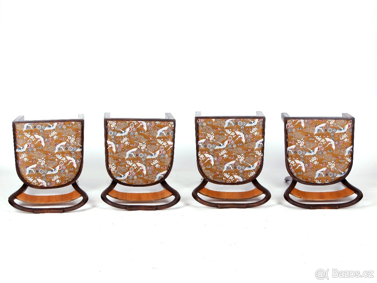 Prvorepublikové jídelní židle po renovaci, 6 kusů. - 10