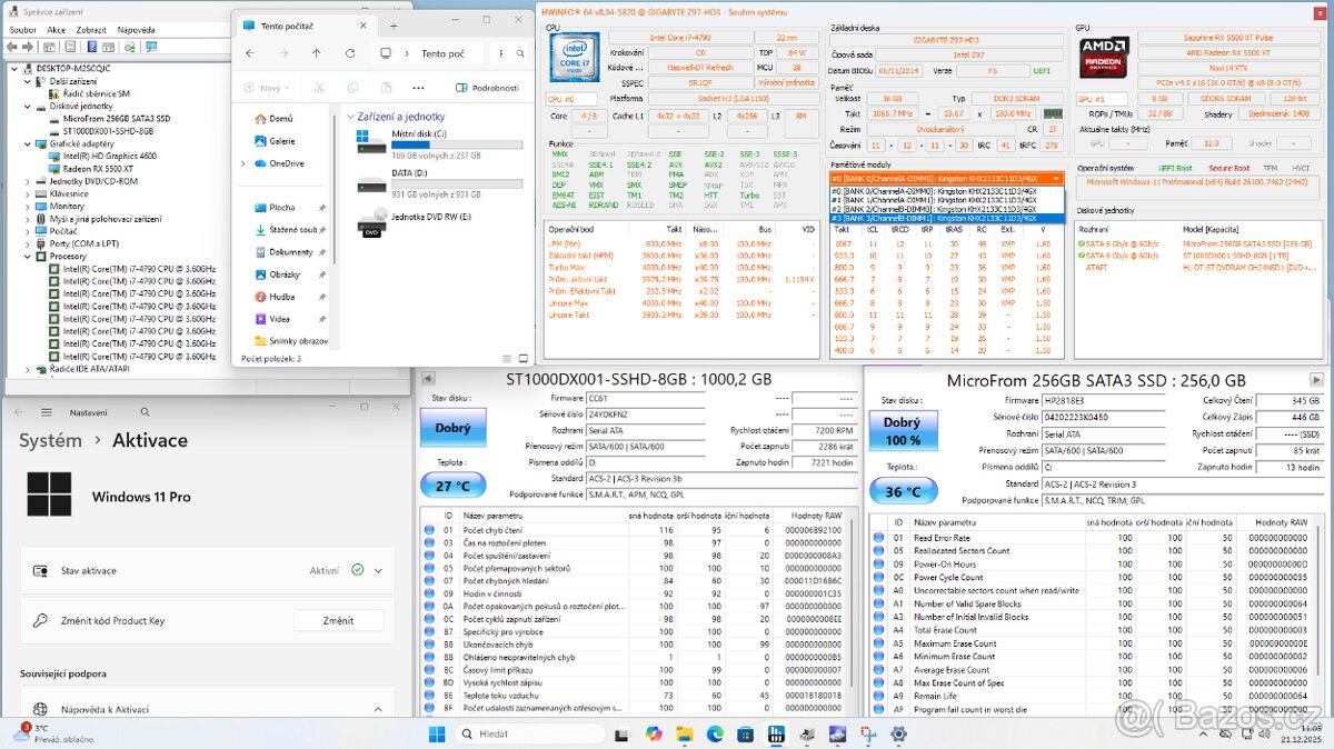 i7-4790,16GB,RX 5500XT 8GB,240GB SSD,1TB HDD,WIN11,400W - 10
