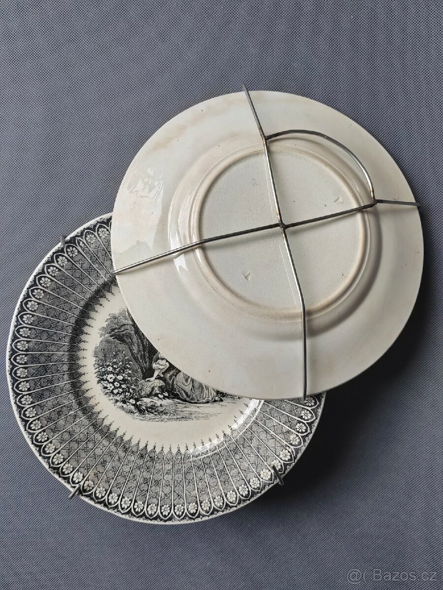 Pár úžasných keramických talířů od Villeroy&Boch (1850-1890) - 10