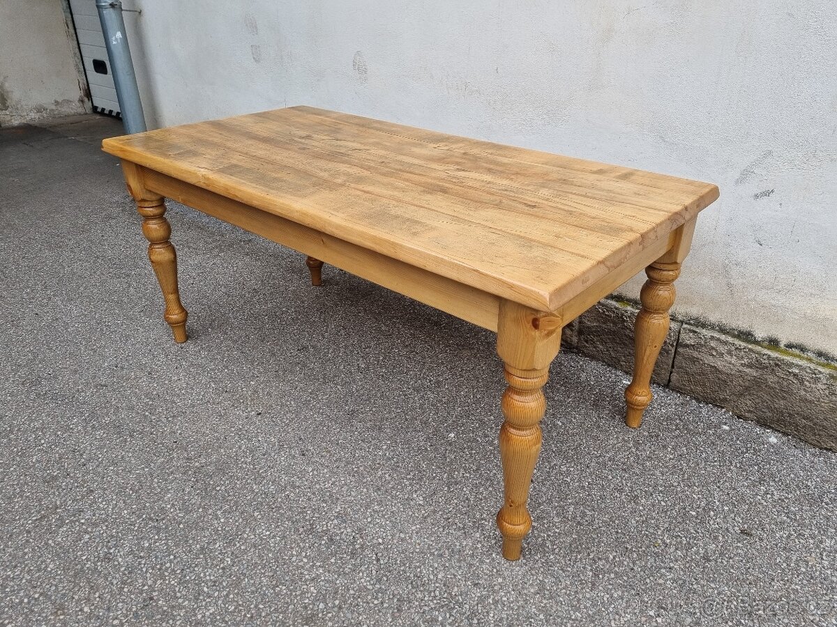 NÁDHERNÝ SOUSTRŮŽENÝ STŮL-STARÁ TVRDÁ DESKA - 10