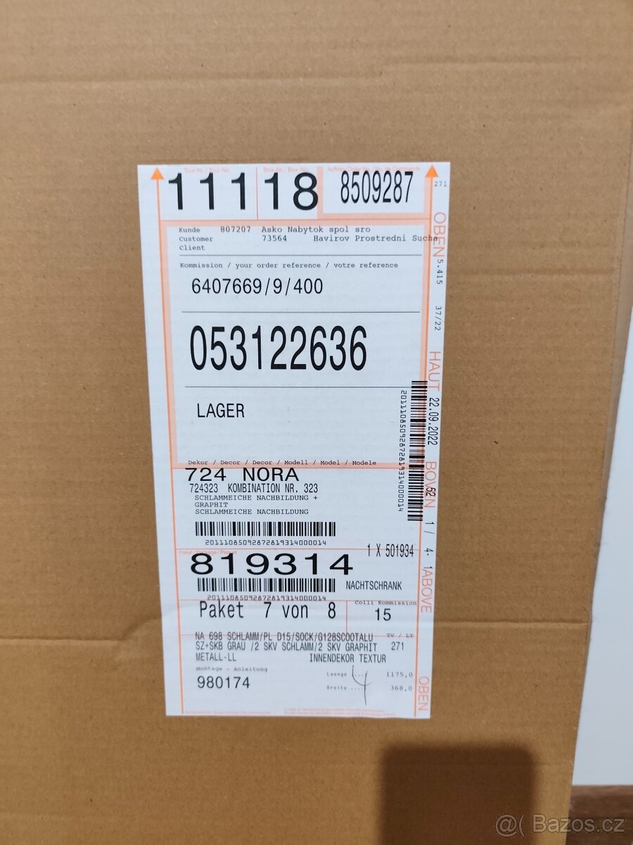 Sestava ložnice Nora, bílá/grafitová - 10