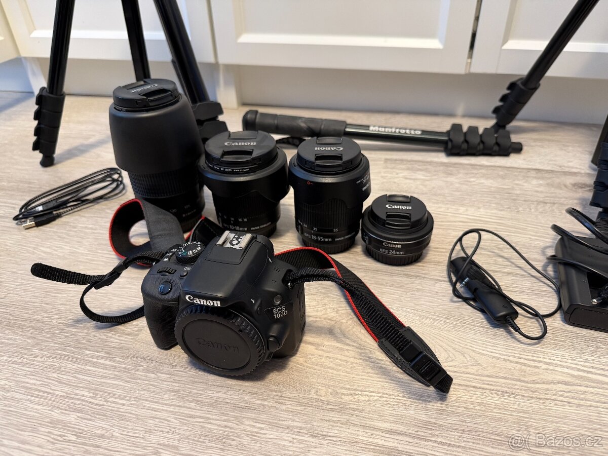 Velký set Canon EOS 100D + 4x objektiv + příslušenství - 10