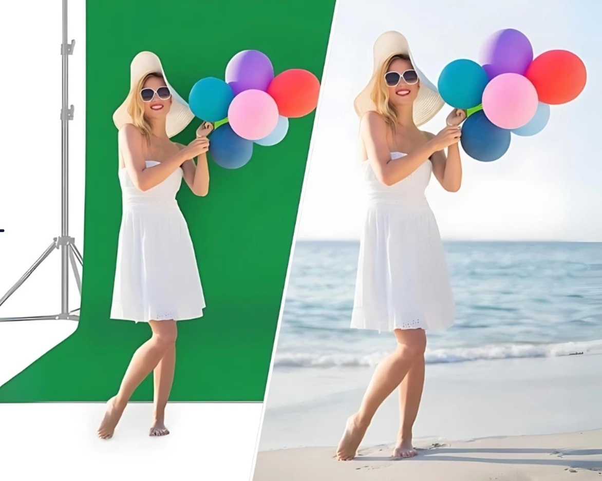 Fotopozadí (3- bílé, černé, zelené) + 2x softbox 90W - 10