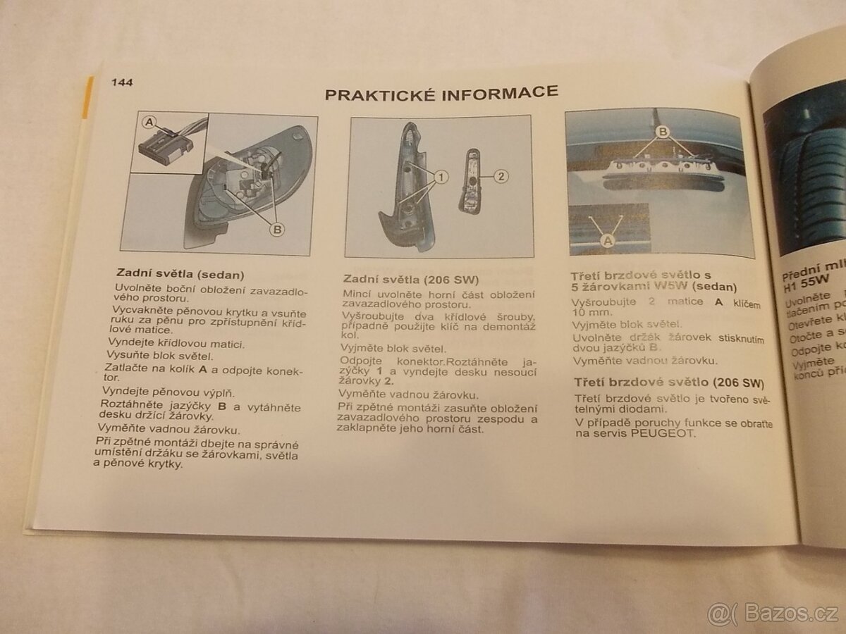 Peugeot 206 a 206SW příručka na obsluhu česky návod uživatel - 10