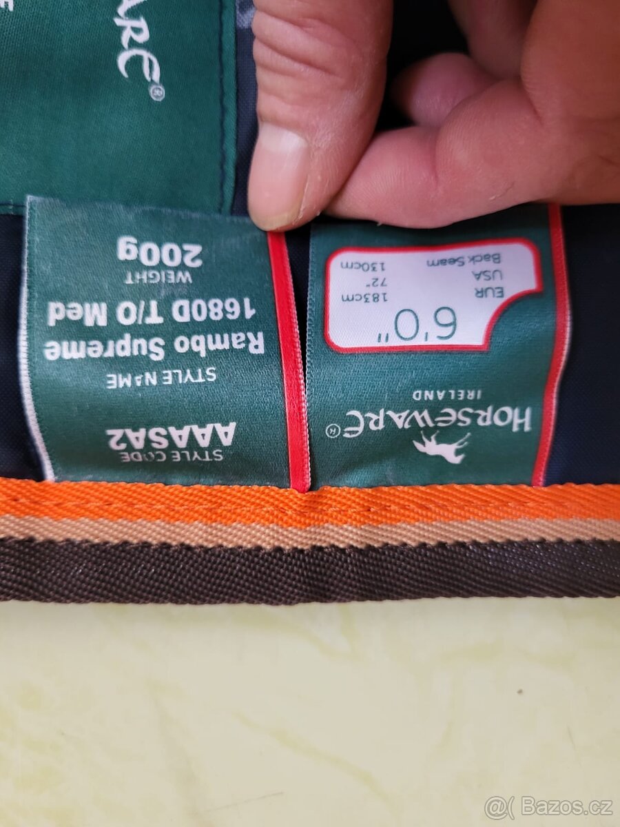 Výběhová deka Rambo Supreme turnout 200g+krk150g,vel.130 - 10