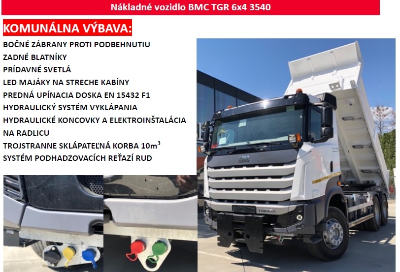 ZÁRUKA 6x4 sklápěč 34.8t komunál BMC-TGR +lze sypač RASCO - 10