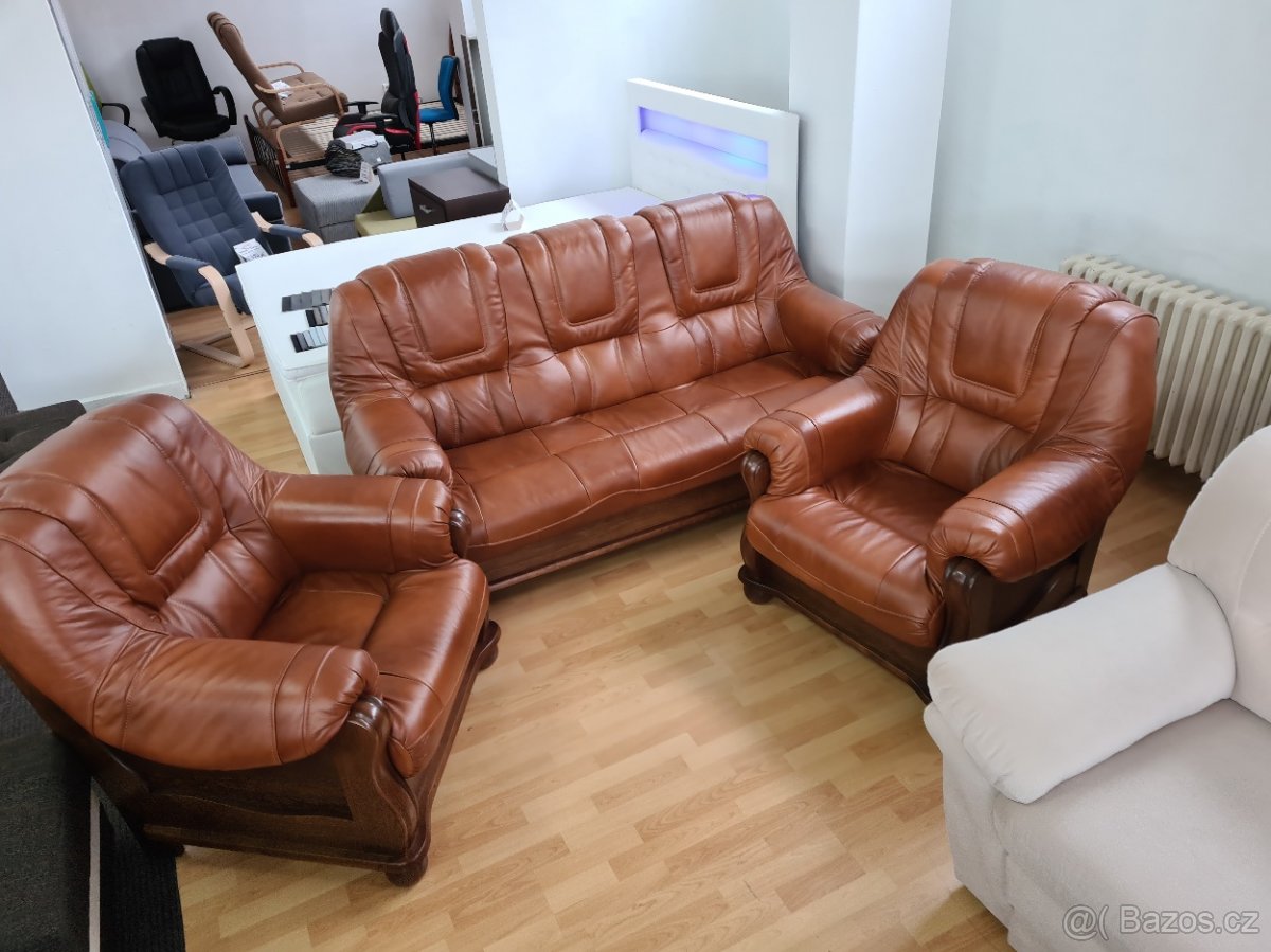 Kožena sedačka Romaa 3+1+1 - 10