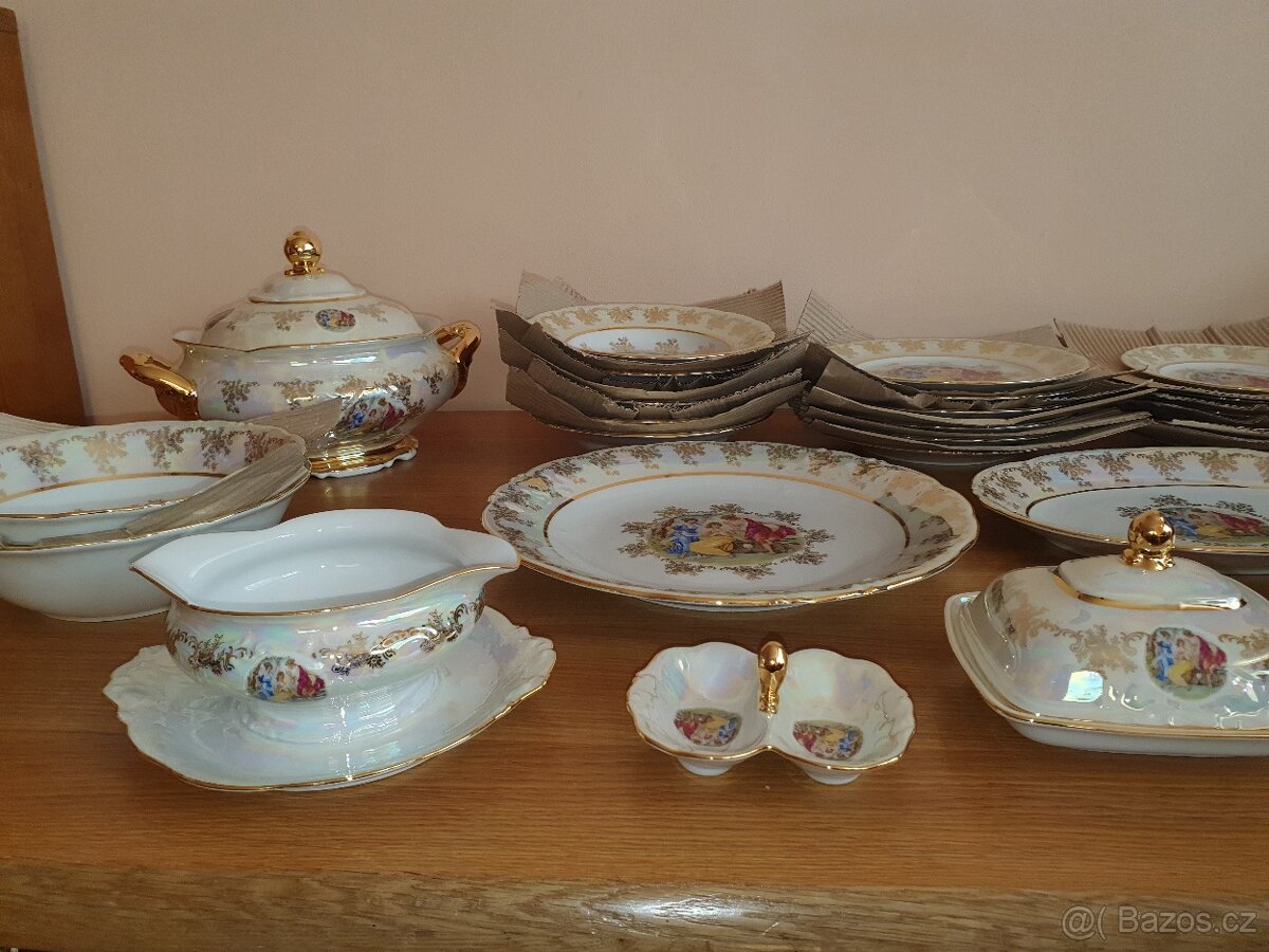 Jídelní servis perleťový listr Tři grácie - 10