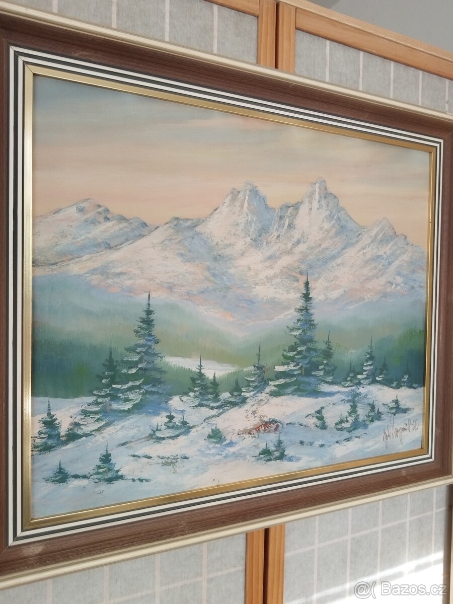 obraz ZIMNÍ VYSOKÉ TATRY, olej, Jan Boža Pospíšil 1946 - 10
