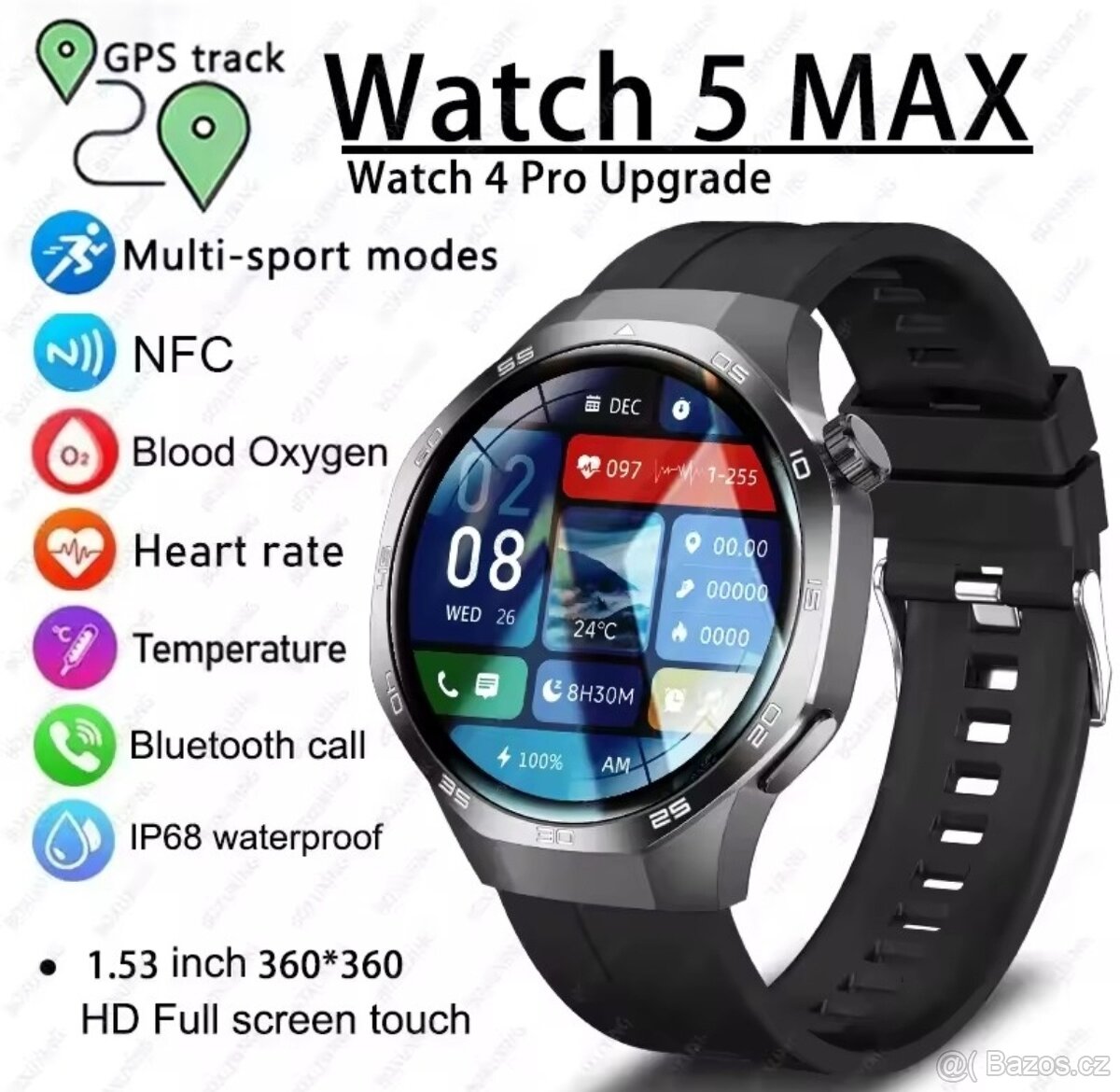 Watch 5 MAX NFC, GPS, Bluetooth volání - 10