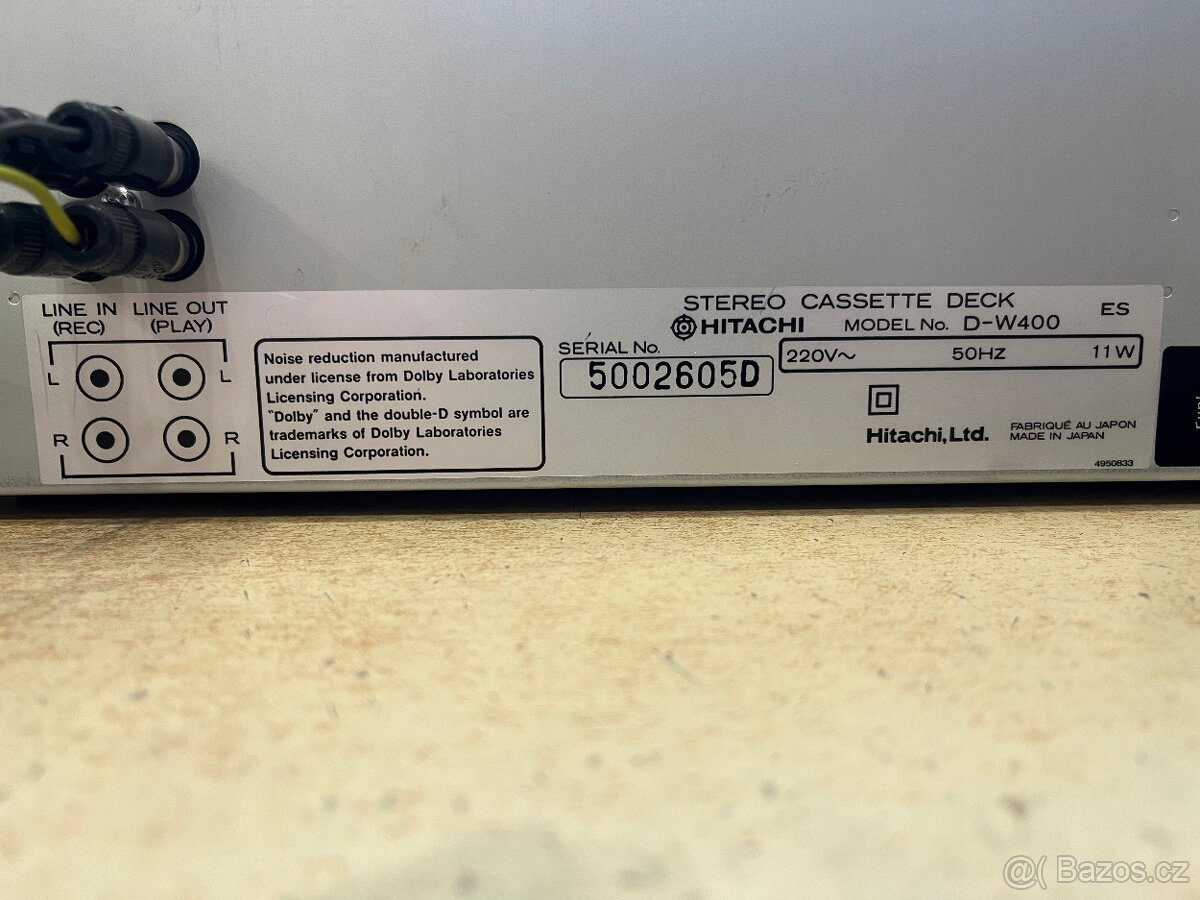 Tape deck HITACHI D-W400, KO řemínky - 10