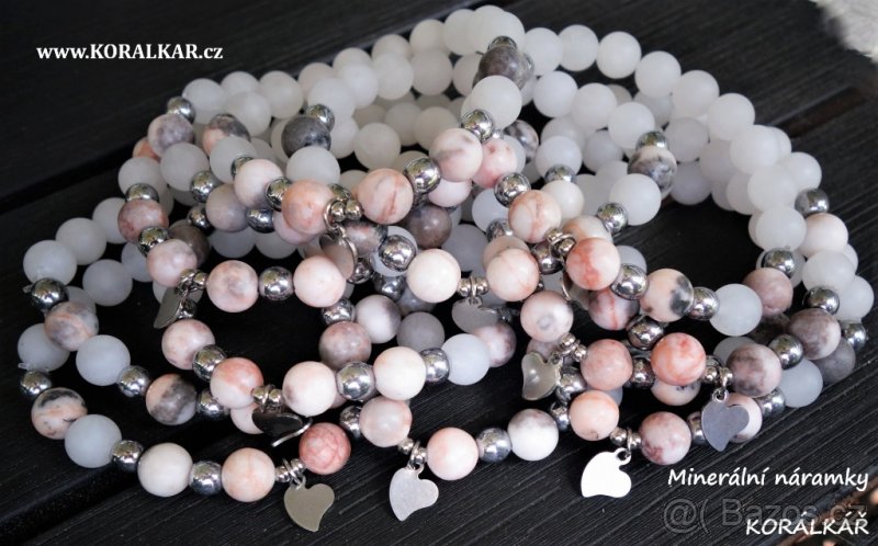 Minerální náramek náramky z minerálů na Valentýna a učitelky - 10