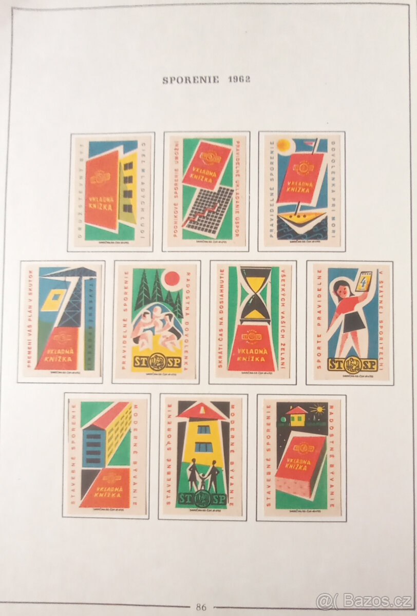 Album 363 zápalkových nálepek Slovensko 1961–1963 - 10