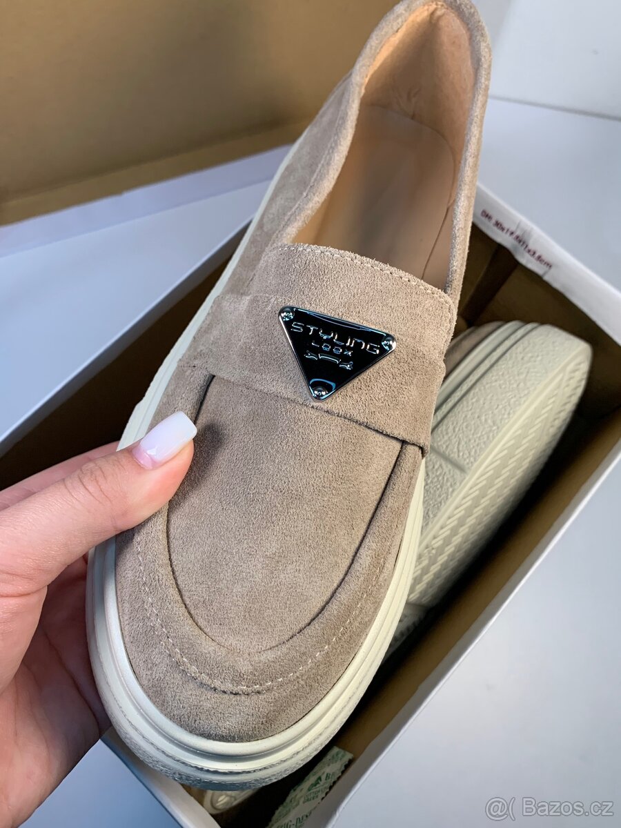 Dámské Loafers/ Mokasíny Kůže Nove - 10