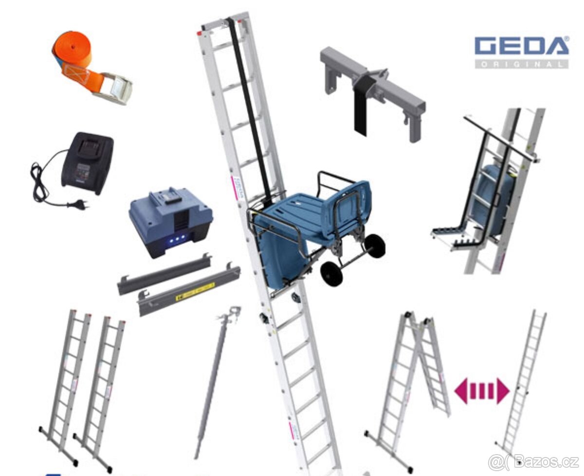 Výtah bateriový GEDA AKKU-LIFT WLAN 120 SET až 10metrů WiFi - 10