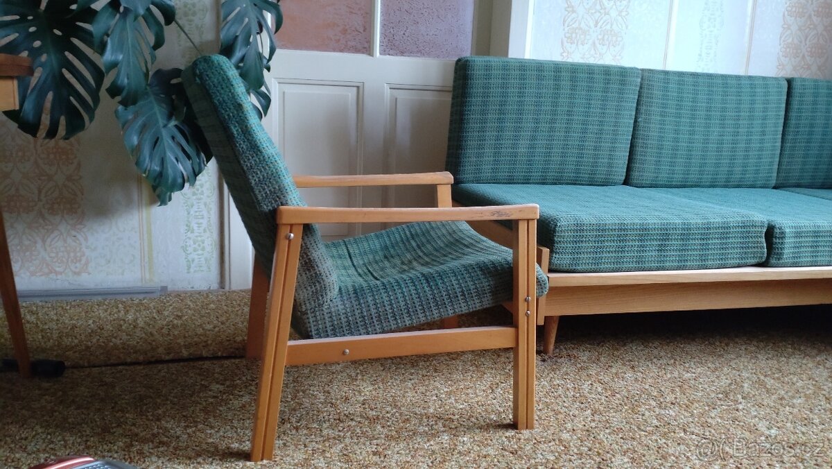 Retro sedací souprava Jitona 60. léta - gauč, křesla, židle - 10