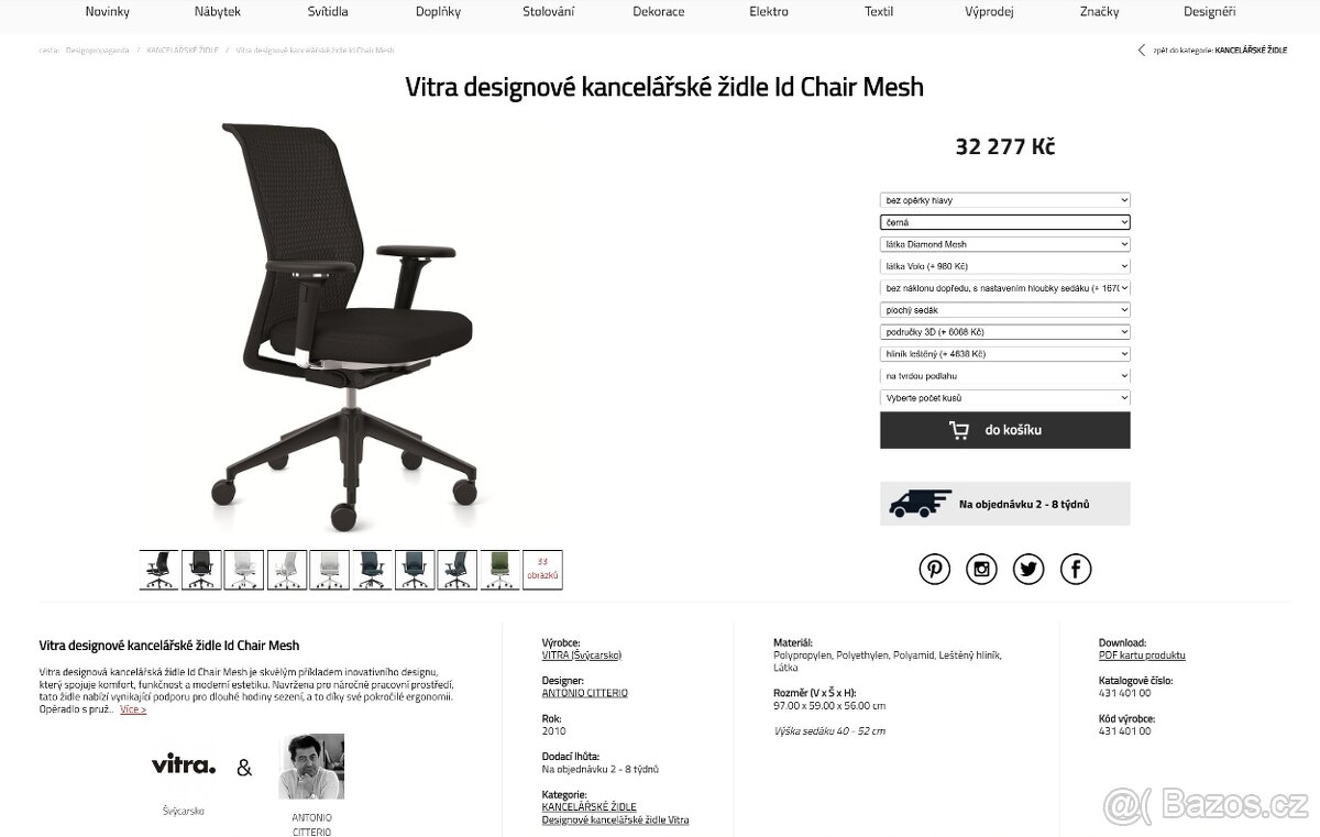 Kancelářská židle - Vitra ID Mesh diamond PC 30000,- NOVÁ - 10