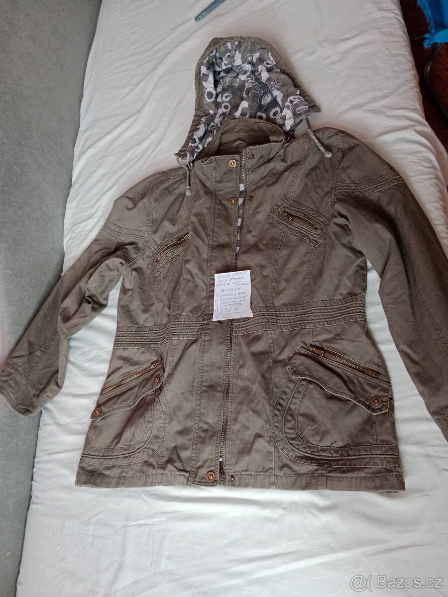 Bunda s kapucí vojenska divčí 250kč XXL - 10
