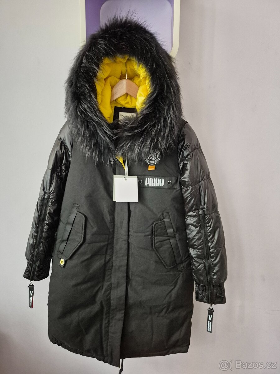 Nová dámská bunda s pravou kožešinou, velikost S - 10