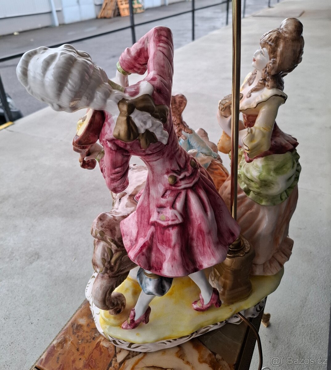 Starožitná porcelánová lampa Capodimonte - 10