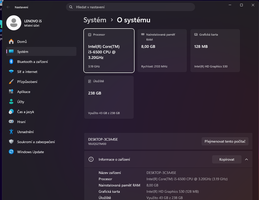 Lenovo M710e intel i5/256GB NVMe M2,Windows 11 Prof.záruka - 10