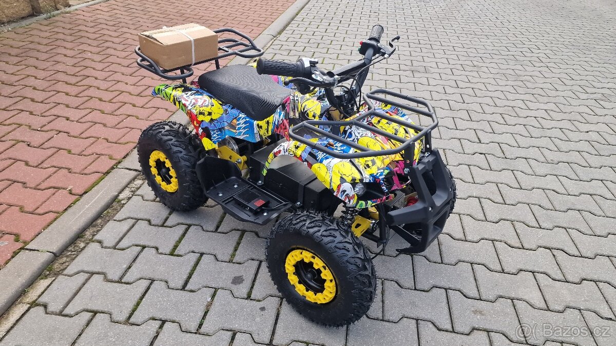 Dětská elektro čtyřkolka ATV Torino 1200W 48V graffiti žlutá - 10