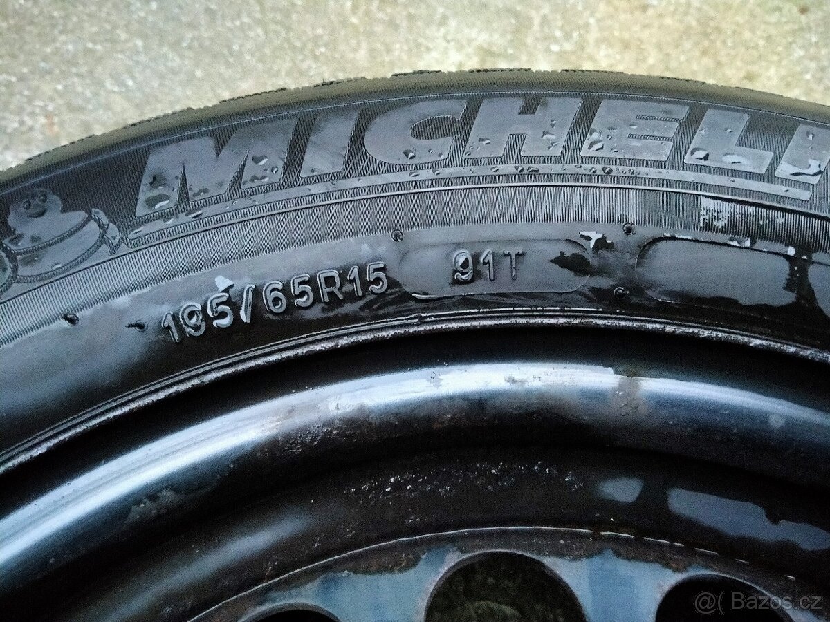 Ocelová kola 6,5J x 15, 5x110, ET 35, zimní pneu 195/65 R15 - 10