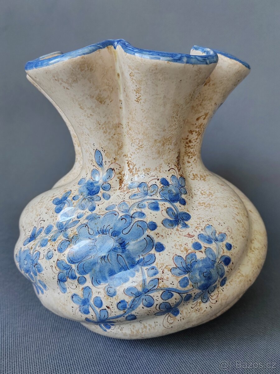 Italská keramická ručně malované váza z města Deruty - 10