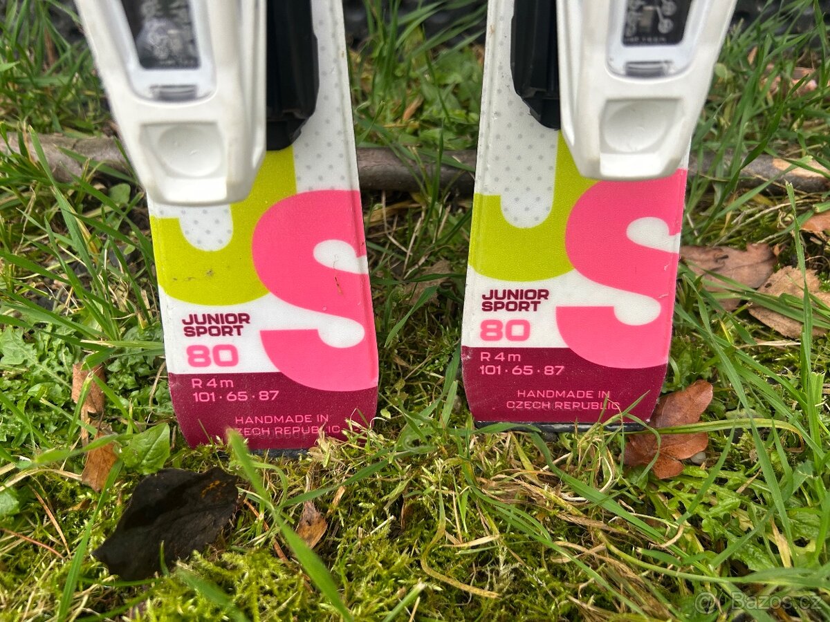 Dětské sjezdové lyže LUSTI 80 + lyžáky Salomon - 10