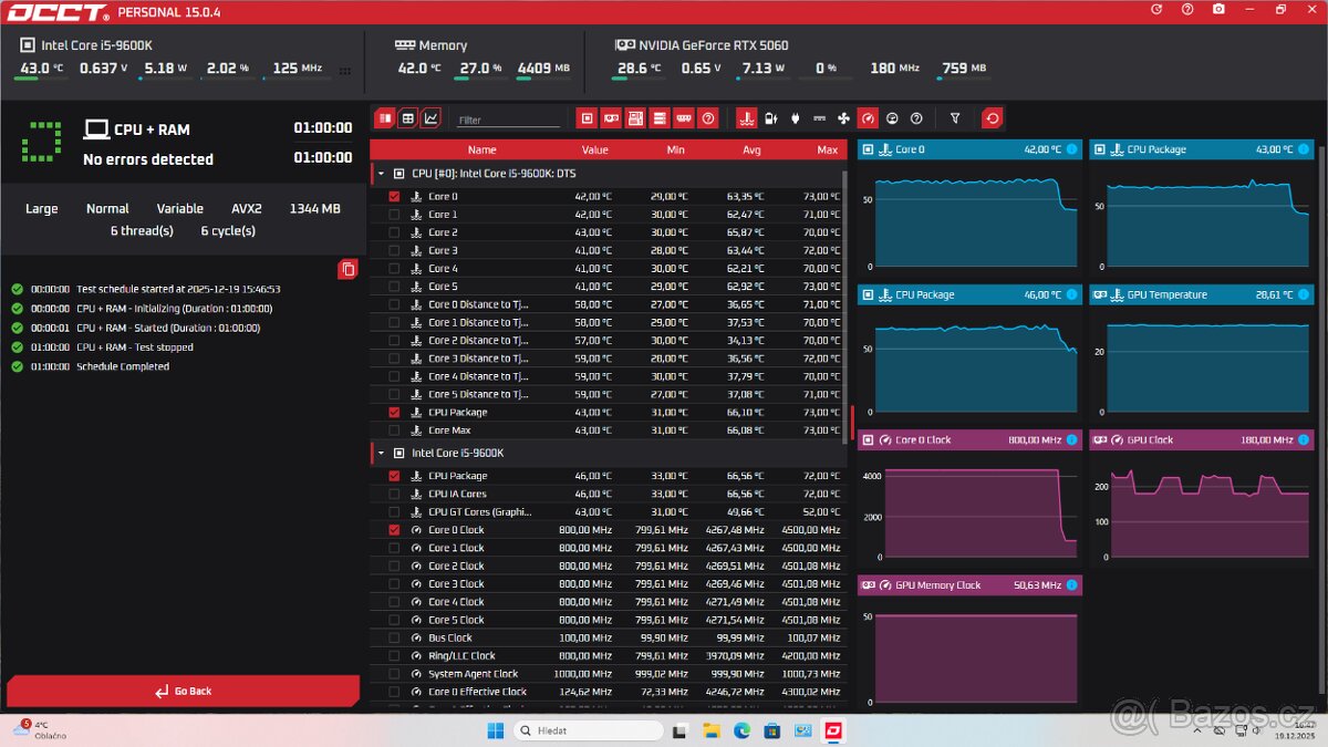 herní PC - i5 9600K+RTX 5060+16GB RAM - 10