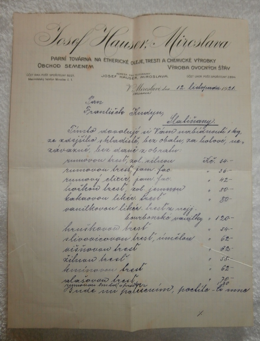 Staré tiskoviny, písemnosti a vizitky ze začátku 20.století - 10