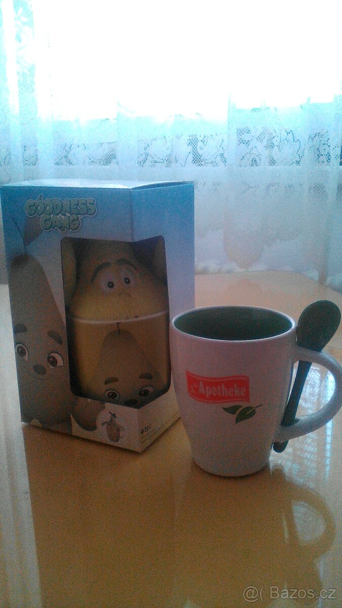 Retro: keramické misky, hrnky, láz. pohárek, čaj. konvice - 10