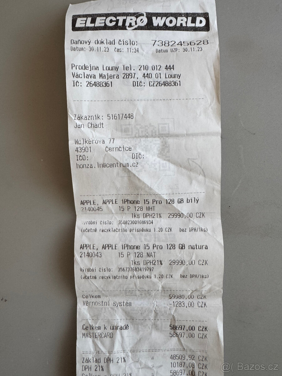 Telefon Apple Iphone 15 Pro v záruce - 10