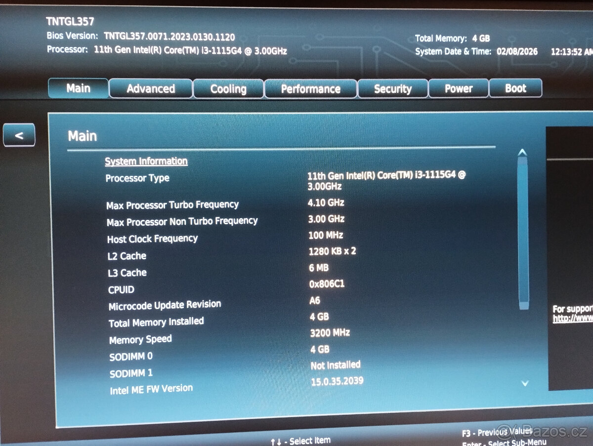 Mini PC Intel NUC 11 i3-1115G4 BEZ RAM a SSD, perfektní stav - 10