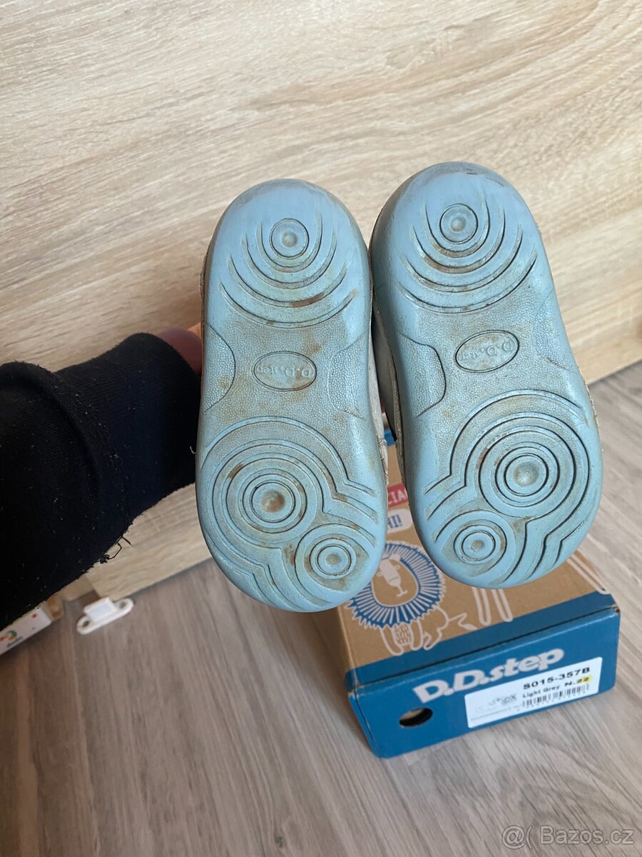 Dětské kožené celoroční botičky D.D. Step - 10