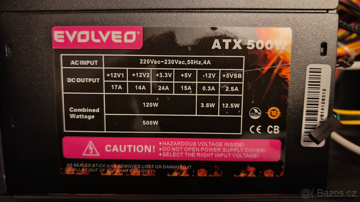 Počítačová skříň Evolveo + zdroj Evolveo 500W - 10