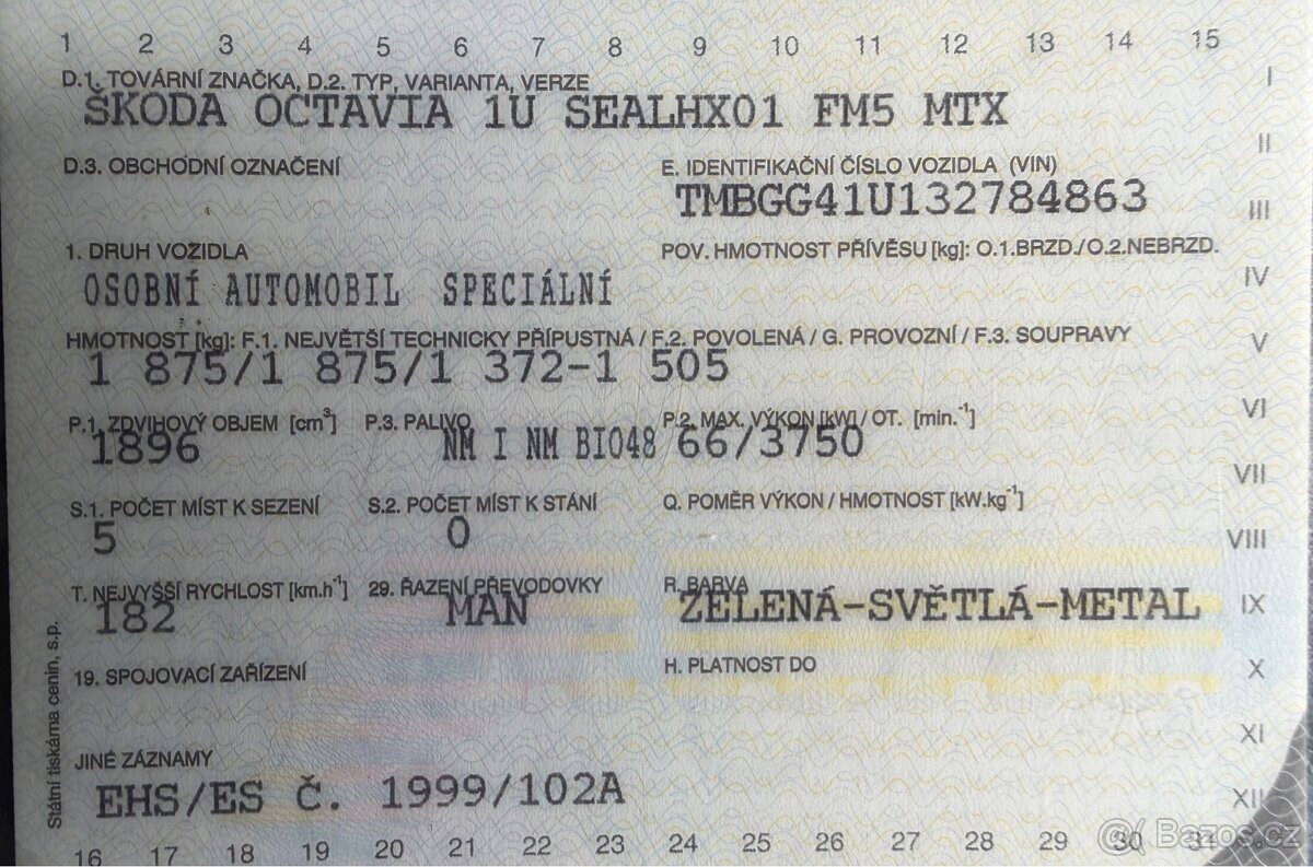 Skoda octavia 1 1,9tdi 66kW 2003 - 10