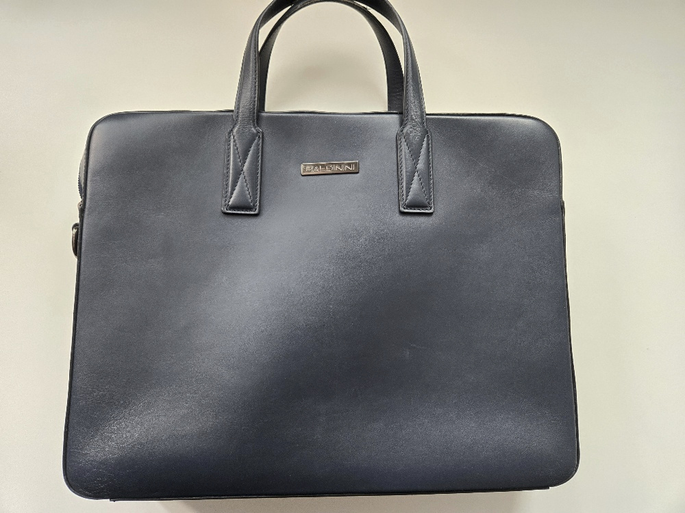 Pánská kožená taška Baldinini tmavě modrá - 10