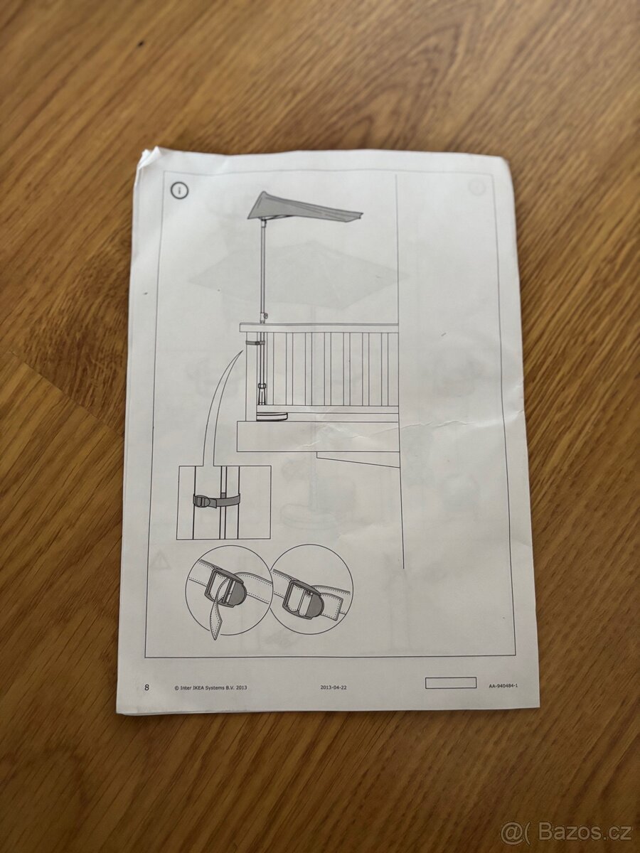 Látkový slunečník z ikea Flisö s kamenem Bramsön - 10