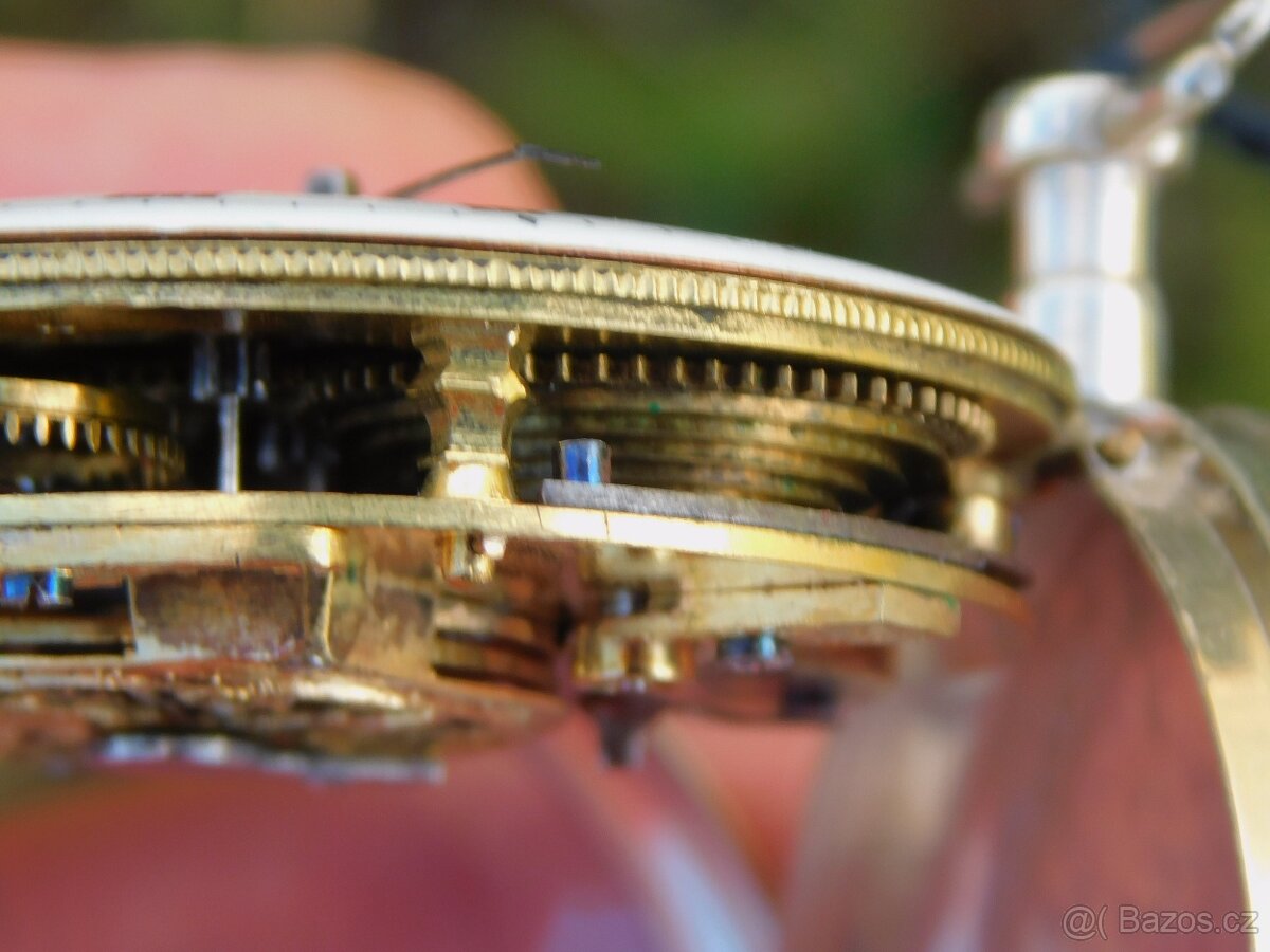 Celostříbrné anglické kapesní hodinky Špindlovky - 10