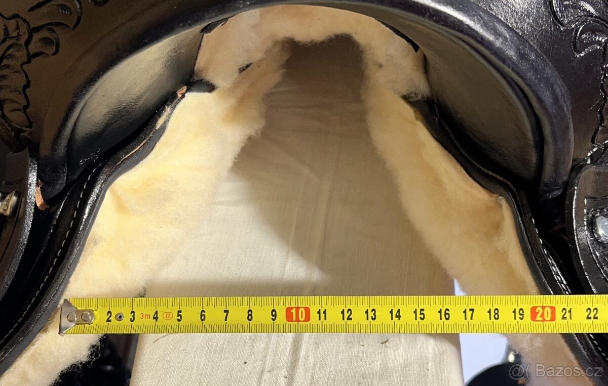 Westernový sedlový komplet 20) černé Basket s úzkou bordurou - 10