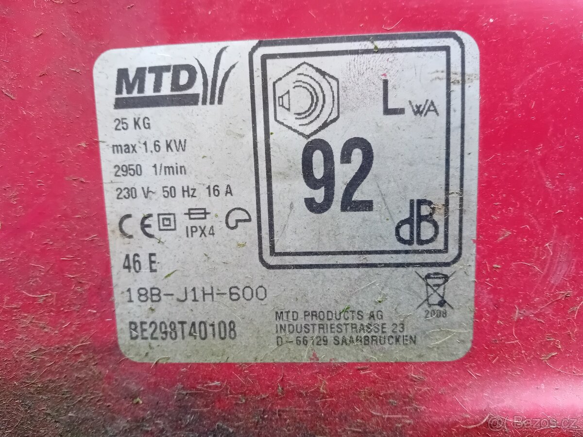 Prodám elektrozástavbu do sekačky MTD - 10