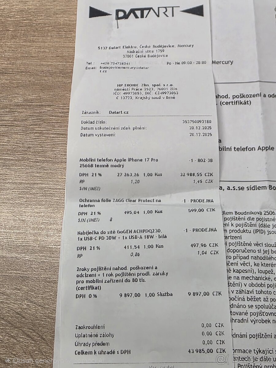 iPhone 17 pro 256GB NEPOUŽITÝ (kupovaný 20.12.2025) - 10