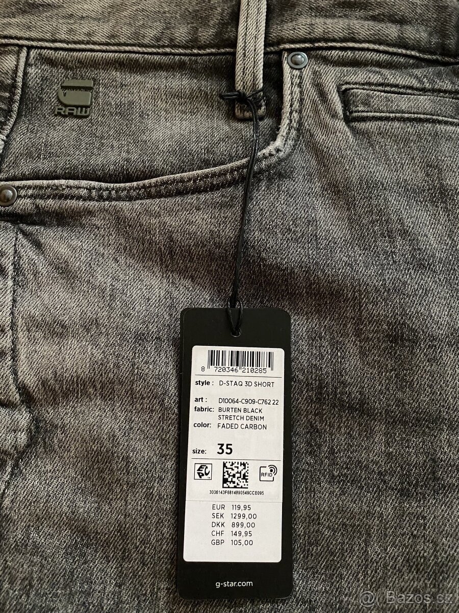 panske dzinove sortky,kratasy G-STAR RAW D-STAQ velkost W35 - 10