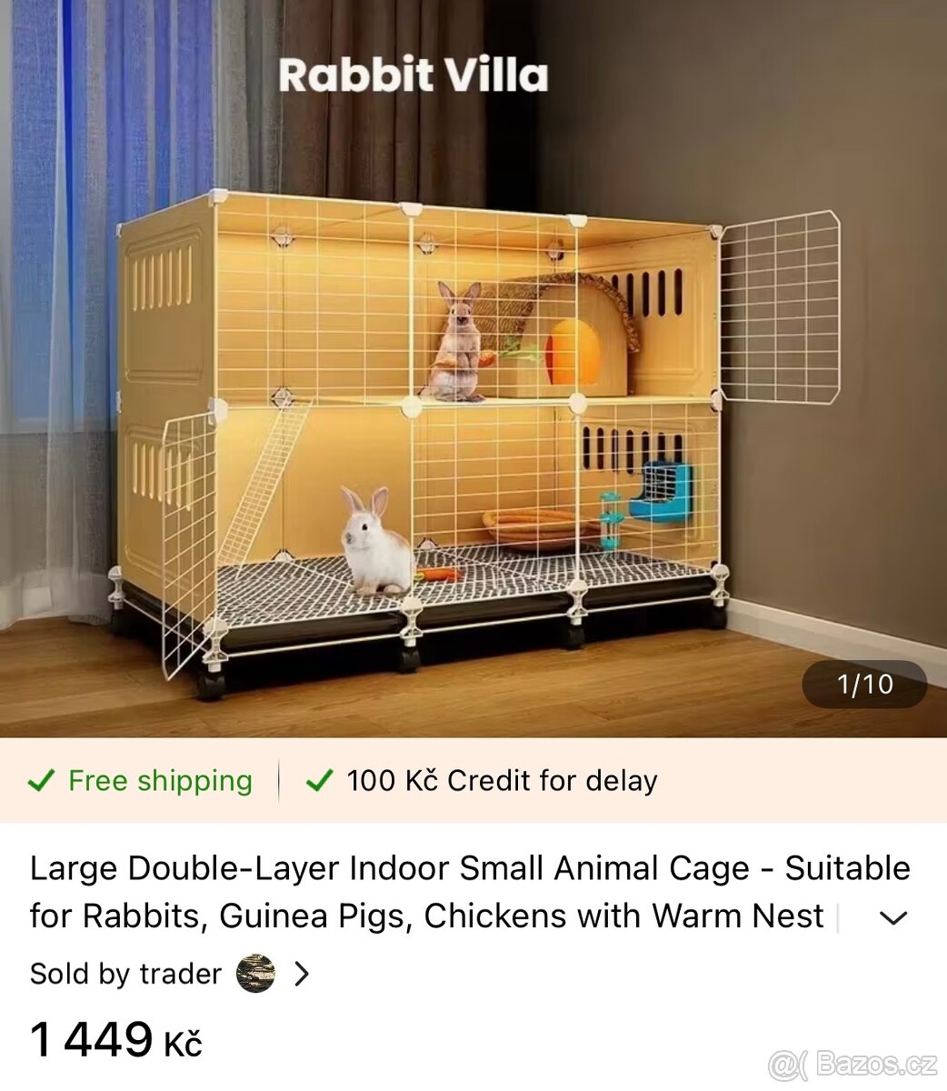 Krásný mini králíček+klec160cm+příslušeny–Vánoční dárek - 10