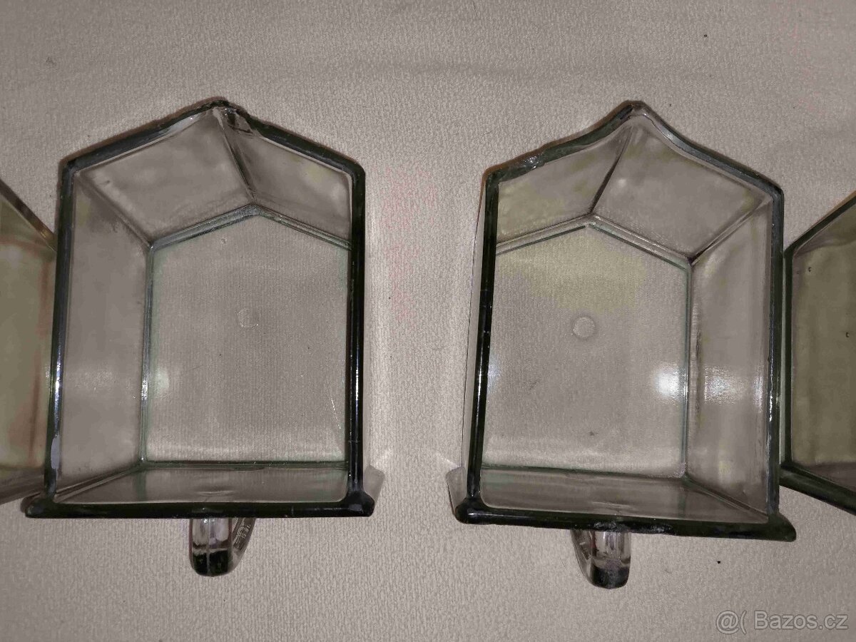 Skleněné dózy (šuplíčky) historické velké - 10