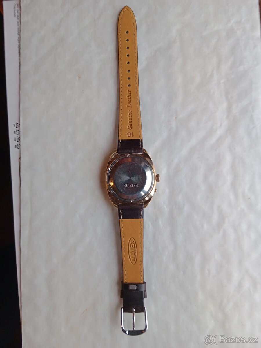 Staré funkční pozlacené hodinky Slava automati - 10